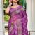 magenta printed pure cotton magenta saree with blouse