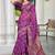 magenta printed pure cotton magenta saree with blouse