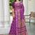 magenta printed pure cotton magenta saree with blouse