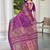magenta printed pure cotton magenta saree with blouse