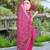 pink printed pure cotton pink saree with blouse