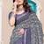 navy_blue printed pure cotton navy blue saree with blouse