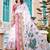 white printed pure cotton white saree with blouse