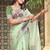 light_green printed pure cotton light green saree with blouse