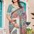 multicolor printed pure cotton multicolor saree with blouse