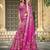 pink printed pure cotton pink saree with blouse