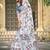 white printed pure cotton white saree with blouse