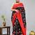 black printed pure cotton black saree with blouse
