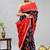 black printed pure cotton black saree with blouse