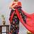 black printed pure cotton black saree with blouse