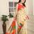 beige printed pure cotton beige saree with blouse