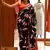 black printed pure cotton black saree with blouse
