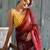 red printed pure cotton red saree with blouse