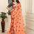 peach printed pure cotton peach saree with blouse