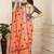 peach printed pure cotton peach saree with blouse