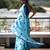 sky_blue printed pure cotton sky blue saree with blouse