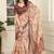 brown printed pure cotton brown saree with blouse
