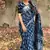 blue printed pure cotton blue saree with blouse
