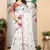 white printed pure cotton white saree with blouse