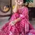 pink printed pure cotton pink saree with blouse