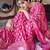 pink printed pure cotton pink saree with blouse