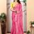 pink printed pure cotton pink saree with blouse