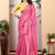 pink printed pure cotton pink saree with blouse