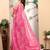 pink printed pure cotton pink saree with blouse