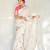 white printed pure cotton white saree with blouse