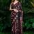 black printed pure cotton black saree with blouse