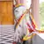 white printed pure cotton white saree with blouse