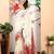 white printed pure cotton white saree with blouse