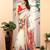 white printed pure cotton white saree with blouse