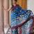 blue printed pure cotton blue saree with blouse