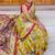 mustard printed pure cotton mustard saree with blouse