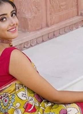 mustard printed pure cotton mustard saree with blouse 3