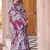 wine printed pure cotton wine saree with blouse