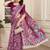 wine printed pure cotton wine saree with blouse