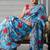 sky_blue printed pure cotton sky blue saree with blouse