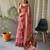 pink printed pure cotton pink saree with blouse
