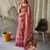 pink printed pure cotton pink saree with blouse