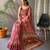 pink printed pure cotton pink saree with blouse