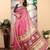 pink printed pure cotton pink saree with blouse
