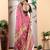 pink printed pure cotton pink saree with blouse