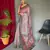 pink printed pure cotton pink saree with blouse