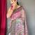 pink printed pure cotton pink saree with blouse