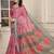 pink printed pure cotton pink saree with blouse