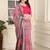 pink printed pure cotton pink saree with blouse