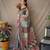 multicolor printed pure cotton multicolor saree with blouse