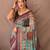 multicolor printed pure cotton multicolor saree with blouse